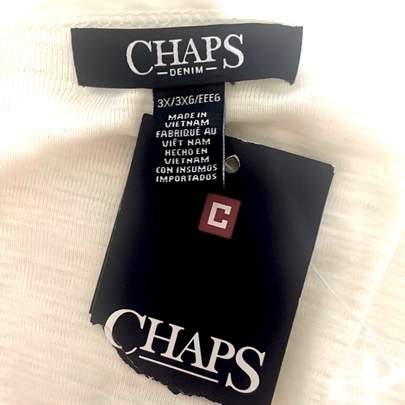 CHAPS➕Henley Lace Embellished Top NWT - Picture 4 of 5